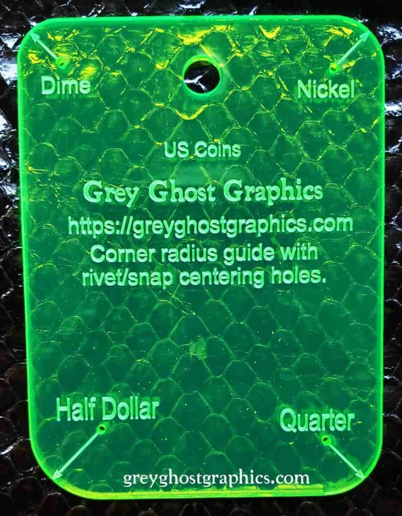 Corner Radius Guide 4 US Coin Sizes. A 1st! Easy To Use!