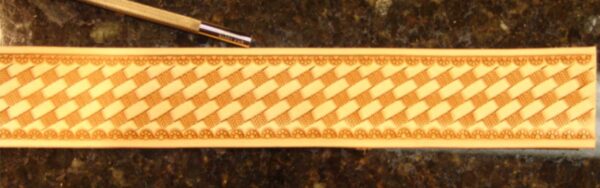 The completed basketweave stamp.